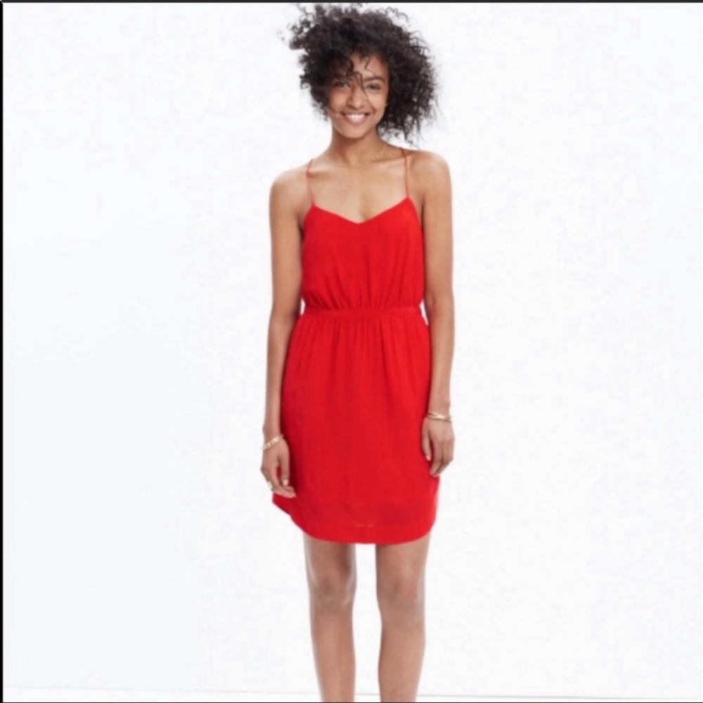 Madewell Red Spaghetti Strap Dress